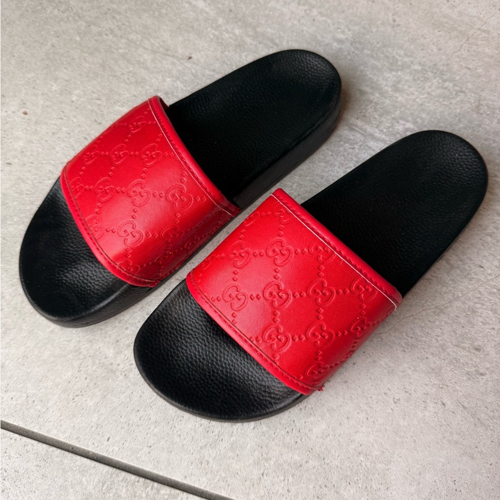 Gucci Red Slide Sandals